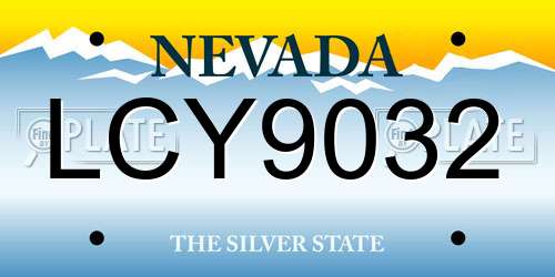 LCY9032 Nevada License Plate