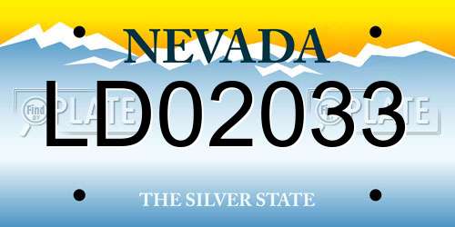 LD02033 Nevada License Plate