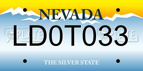 LD0T033 Nevada License Plate