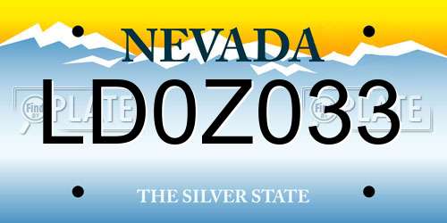 LD0Z033 Nevada License Plate
