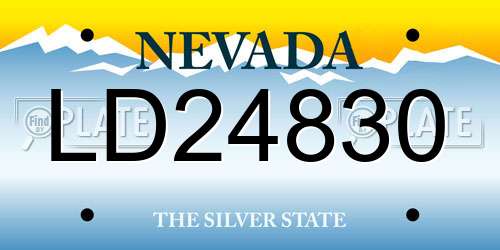 LD24830 Nevada License Plate