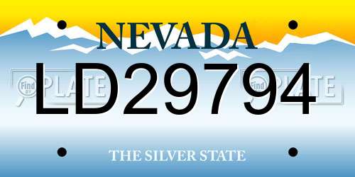 LD29794 Nevada License Plate