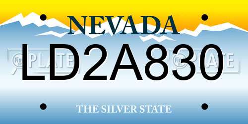 LD2A830 Nevada License Plate