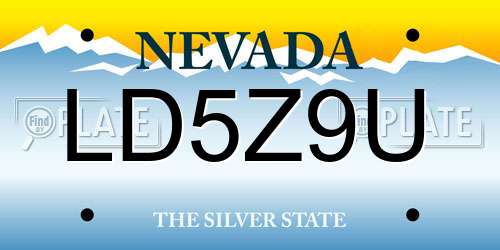 LD5Z9U Nevada License Plate