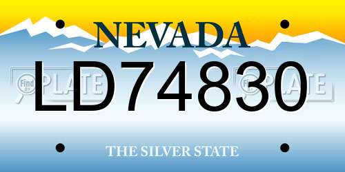 LD74830 Nevada License Plate