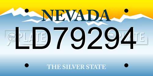 LD79294 Nevada License Plate