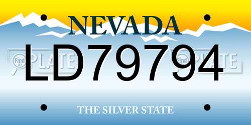 LD79794 Nevada License Plate