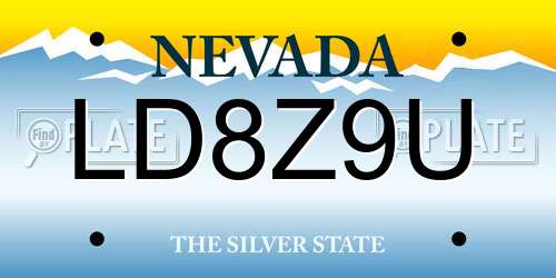 LD8Z9U Nevada License Plate