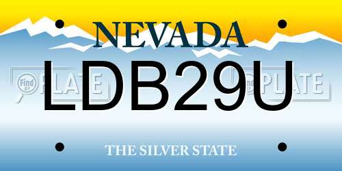 LDB29U Nevada License Plate