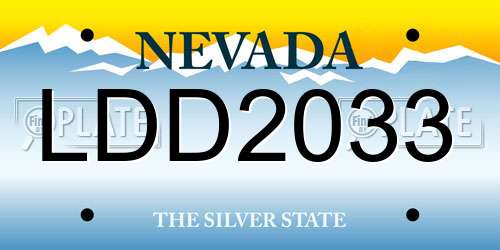 LDD2033 Nevada License Plate