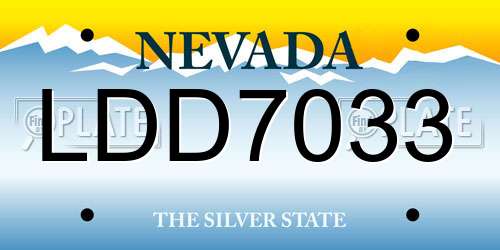 LDD7033 Nevada License Plate