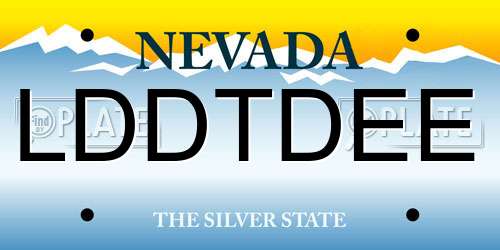 LDDTDEE Nevada License Plate