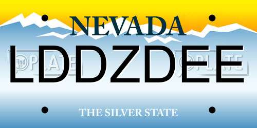 LDDZDEE Nevada License Plate