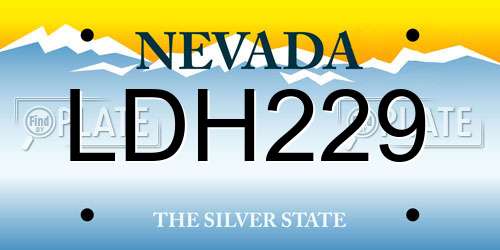 LDH229 Nevada License Plate