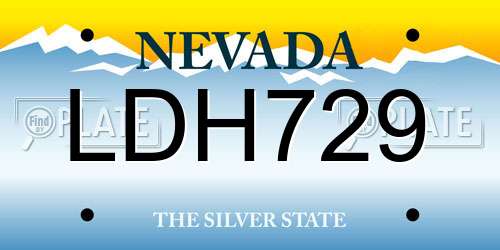 LDH729 Nevada License Plate