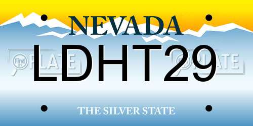 LDHT29 Nevada License Plate