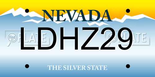 LDHZ29 Nevada License Plate