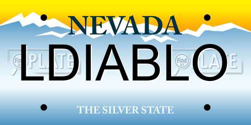 LDIABLO Nevada License Plate