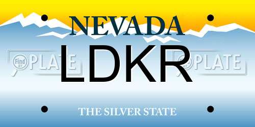 LDKR Nevada License Plate