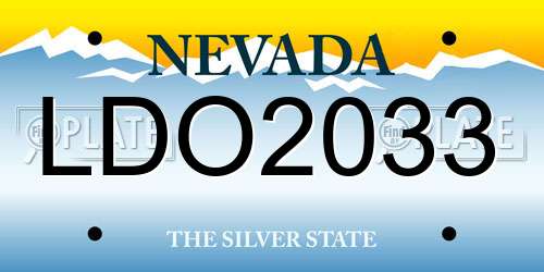 LDO2033 Nevada License Plate