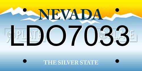LDO7033 Nevada License Plate