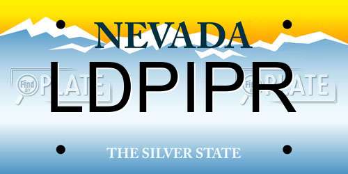 LDPIPR Nevada License Plate