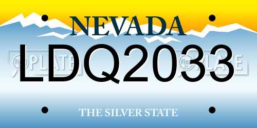 LDQ2033 Nevada License Plate