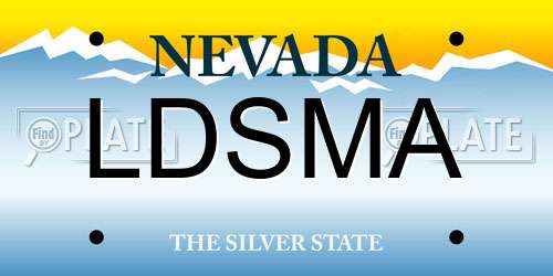LDSMA Nevada License Plate