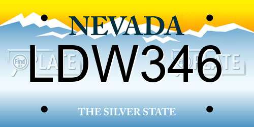 LDW346 Nevada License Plate