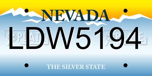 LDW5194 Nevada License Plate
