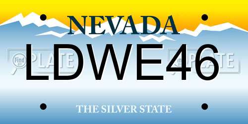 LDWE46 Nevada License Plate