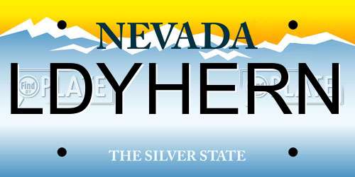 LDYHERN Nevada License Plate