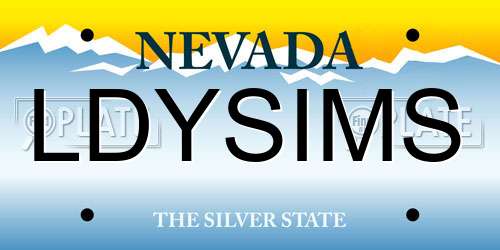 LDYSIMS Nevada License Plate