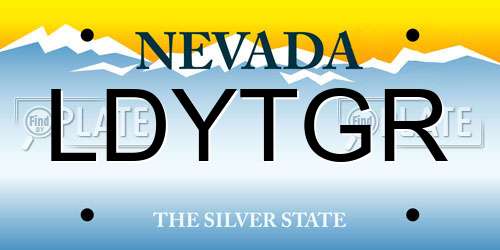 LDYTGR Nevada License Plate