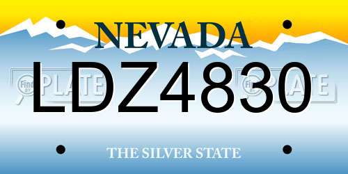 LDZ4830 Nevada License Plate