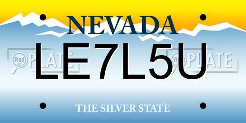 LE7L5U Nevada License Plate