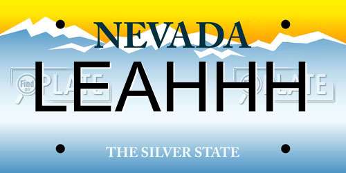 LEAHHH Nevada License Plate