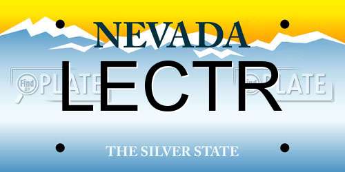 LECTR Nevada License Plate