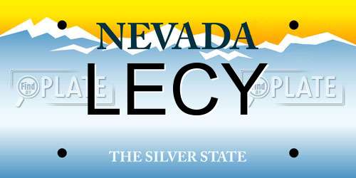 LECY Nevada License Plate