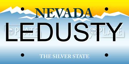 LEDUSTY Nevada License Plate