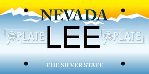 LEE Nevada License Plate