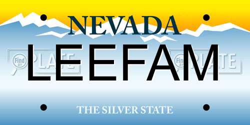 LEEFAM Nevada License Plate