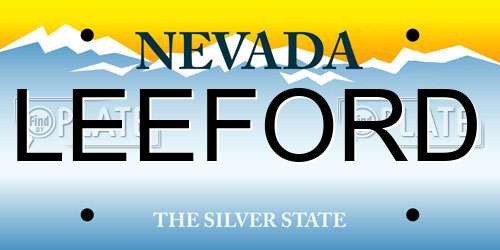 LEEFORD Nevada License Plate