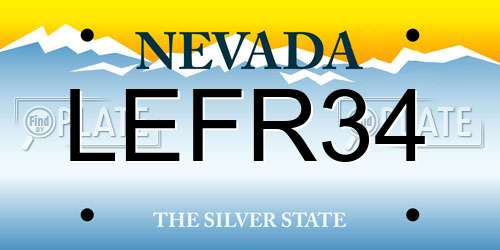 LEFR34 Nevada License Plate