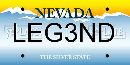 LEG3ND Nevada License Plate