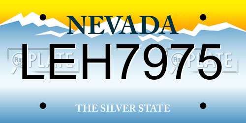 LEH7975 Nevada License Plate