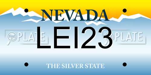 LEI23 Nevada License Plate