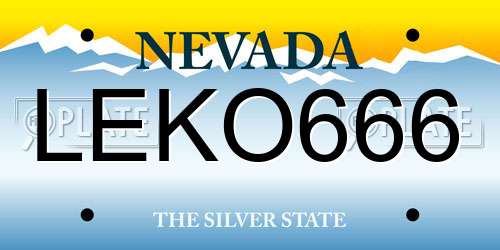 LEKO666 Nevada License Plate