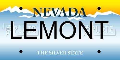 LEMONT Nevada License Plate