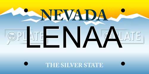 LENAA Nevada License Plate
